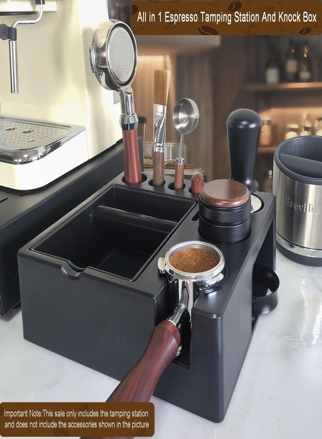 DELERKE Espresso tamping station knock box,tamper station,Espresso station fit for storage 51-58mm tamper,distributor,portafilter,puck screen accessories,9 in 1 espresso knock box and tamper station - Image 2