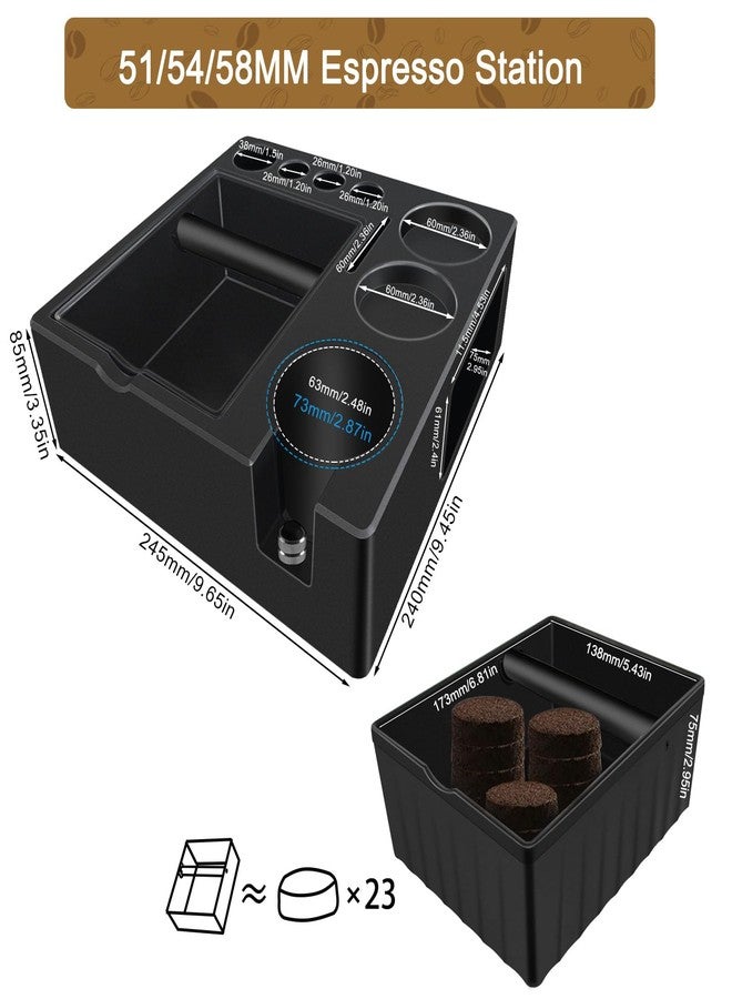 DELERKE Espresso tamping station knock box,tamper station,Espresso station fit for storage 51-58mm tamper,distributor,portafilter,puck screen accessories,9 in 1 espresso knock box and tamper station - Image 3