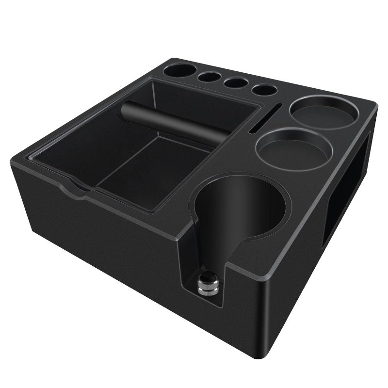 DELERKE Espresso tamping station knock box,tamper station,Espresso station fit for storage 51-58mm tamper,distributor,portafilter,puck screen accessories,9 in 1 espresso knock box and tamper station - Image 1
