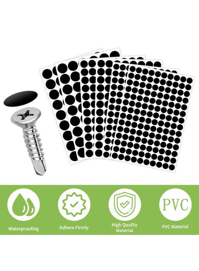 580 Pieces Self-Adhesive Dust Proof Screw Hole Cover Stickers Black, 12mm 15mm 21mm Multi Sizes Decorative Caps For Wood Furniture Cabinet Shelving & Wardrobe Hole Concealing - Image 3