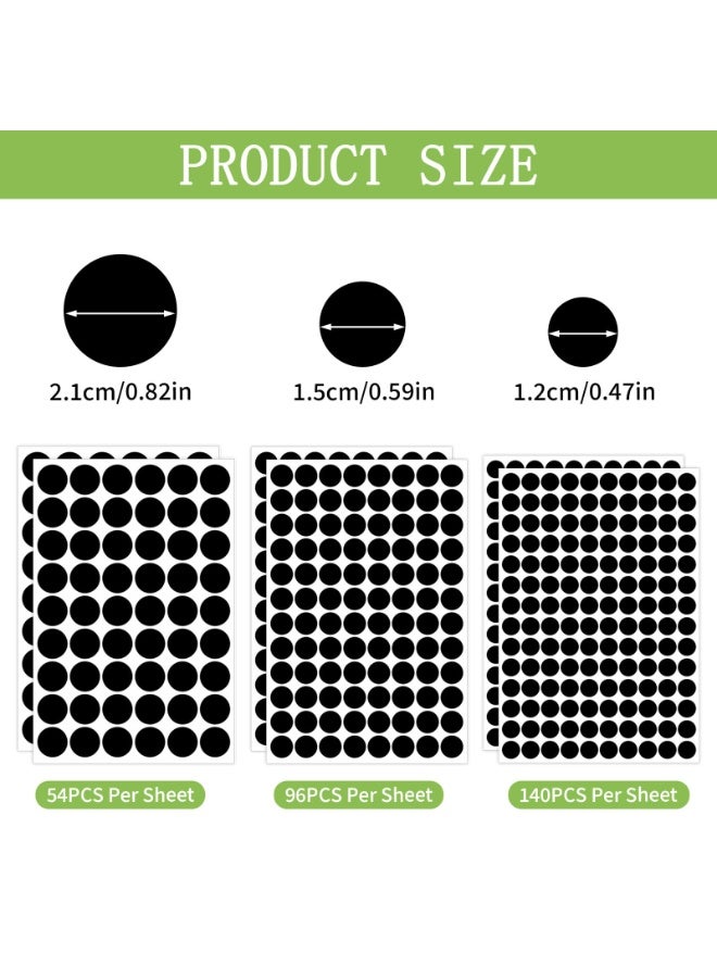 580 Pieces Self-Adhesive Dust Proof Screw Hole Cover Stickers Black, 12mm 15mm 21mm Multi Sizes Decorative Caps For Wood Furniture Cabinet Shelving & Wardrobe Hole Concealing - Image 4
