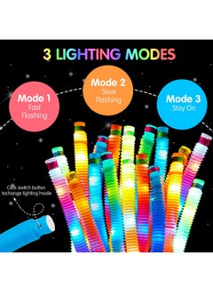 JOYIN Light Up Pop Tubes, 18 Pack Glow Sticks Party Favors, Sensory Toys Fidget Tubes, Glow Necklaces Bracelets Party Supplies For Birthday Presents Decorations, Camping Wedding Goodie Bags  - Image 3