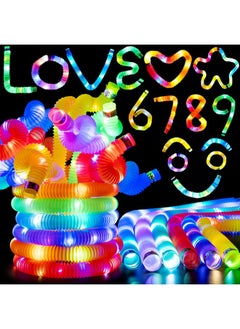 JOYIN Light Up Pop Tubes, 18 Pack Glow Sticks Party Favors, Sensory Toys Fidget Tubes, Glow Necklaces Bracelets Party Supplies For Birthday Presents Decorations, Camping Wedding Goodie Bags  - Image 1