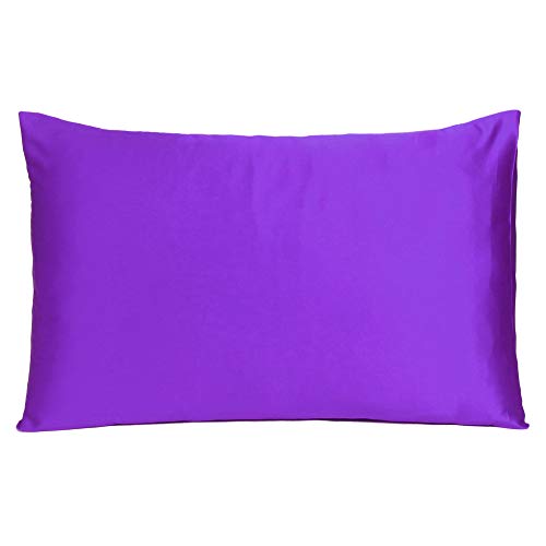 Oussum Satin Pillow case Soft & Comfortable Silk Pillowcase Solid Pillow Cover Single Pcs with Free Scrunchie (Prism Violet, Regular Size (18"x27") - Image 2