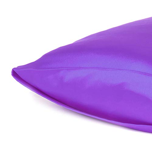 Oussum Satin Pillow case Soft & Comfortable Silk Pillowcase Solid Pillow Cover Single Pcs with Free Scrunchie (Prism Violet, Regular Size (18"x27") - Image 5