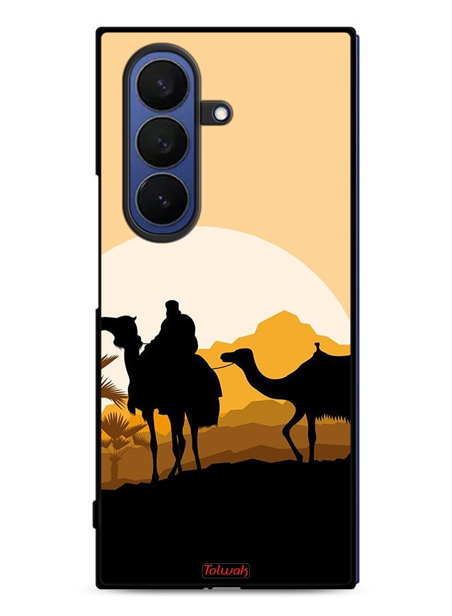 Tolwak Samsung Galaxy Z Fold7 Protective Case Cover Camels In Desert Art - Image 1