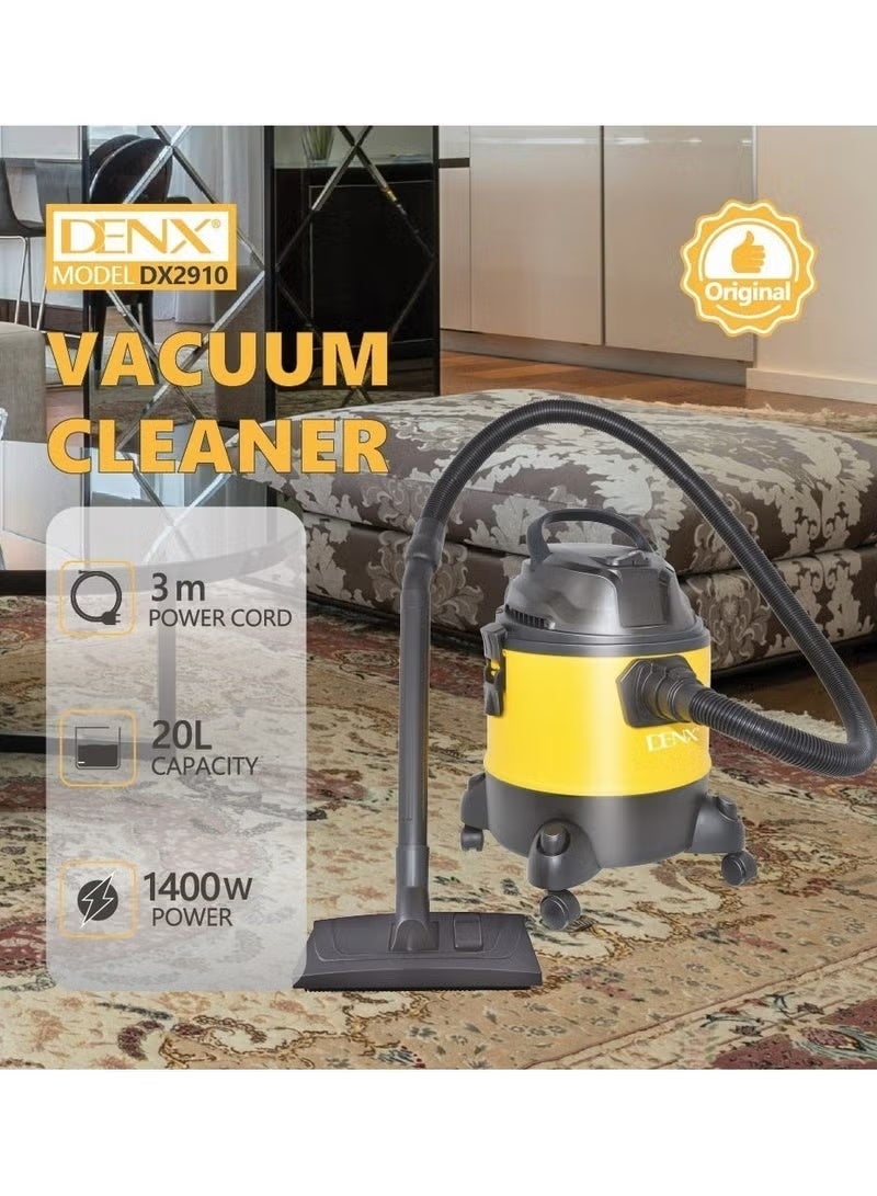 Dinex Denox (DX2910) Cylinder Electric Vacuum 3-in-1 – Wet and dry cleaning with blower feature, huge 20-liter tank, and 1400W power for top professional performance. - Image 3