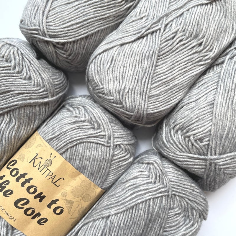 Cotton to The Core Cotton Yarn for Crocheting 6 Skeins 852Yds300G Free Patterns  Soft Baby Yarn for Knitting  3 DK Light Worsted Weight  Elephant Gray