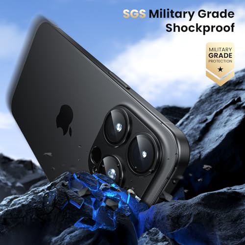WSKEN for iPhone 16 Pro/iPhone 16 Pro Max Camera Lens Protector, [Military Grade Shatterproof] [Strong Adsorption] Metal Aluminum Alloy Tempered Glass Camera Screen Protector, Black Titanium - Image 5