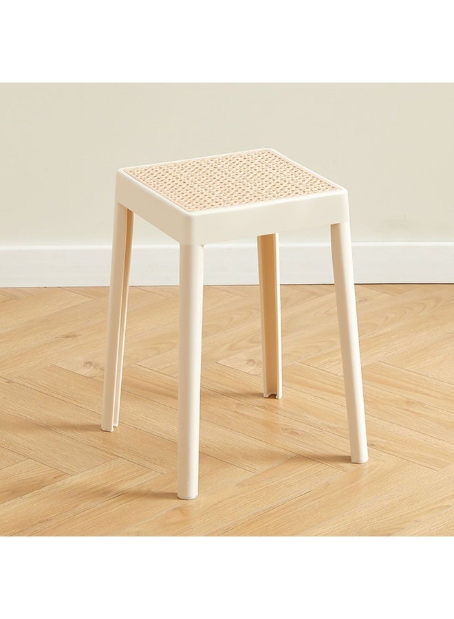 DANUBE HOME Kyre Stool Light Weight Single Backless Chair PP Material Modern Design 1 Seater Chair For Living Room Dining Room Indoor Furniture L29xW29xH46cm -White 