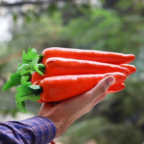 Crystu Artificial Carrot and Vegetables/Fruits/Spices for Decoration - Hanging Carrot for Home Decor - Pack of 2 pc - Image 2