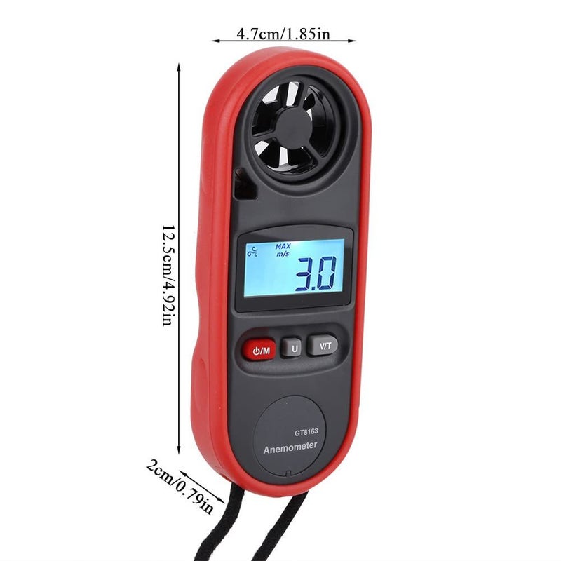 GT8163 Handheld Digital Anemometer Wind Speed Meter Anemometer LCD Display Portable For Weather Fishing Industrial Use - Image 3