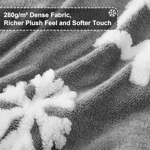 ASPMIZ Christmas Duvet Cover Set King Size Christmas Tree Jacquard King Duvet Covers Fluffy Winter Cozy Bedding Set with Zipper Closure 1 Comforter Cover 104 x 90 2 Pillow Shams 3 Pcs Grey - Image 3