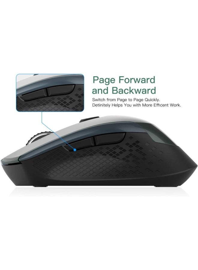 TM004 Wireless Mouse – Silent Clicks, 2.4GHz Cordless Mouse with 3 Adjustable DPI Levels & Ergonomic Design for Laptop, PC & Chromebook - Image 2