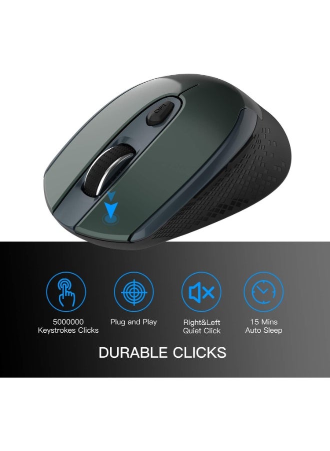 TM004 Wireless Mouse – Silent Clicks, 2.4GHz Cordless Mouse with 3 Adjustable DPI Levels & Ergonomic Design for Laptop, PC & Chromebook - Image 5