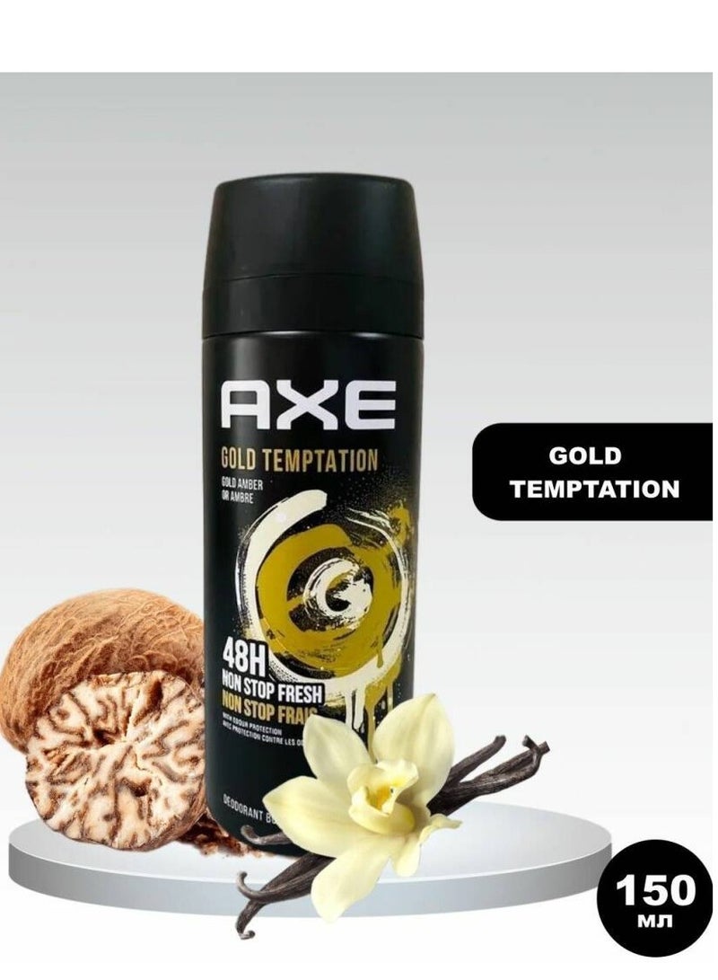 أكس آكس بخاخ الجسم للرجال جولد تيمبتيشن بلاك 150 مل - Image 2