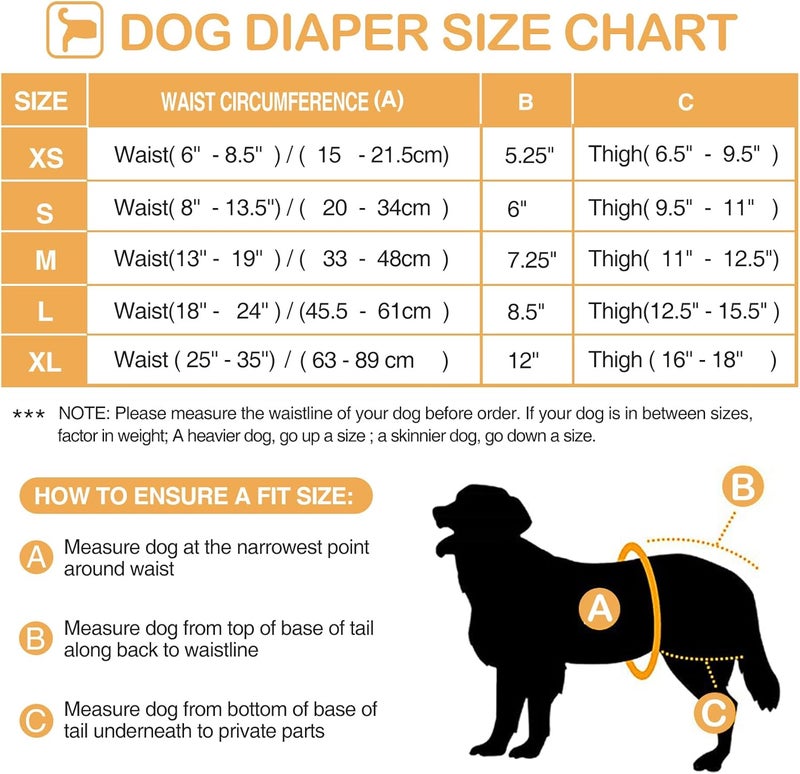 Avont 3 Pack Washable Female Dog Diaper with Suspender, Reusable Girl Doggie Diapers for Small Medium Large Doggy in Heat Cycle Period Incontinence -L - Image 3