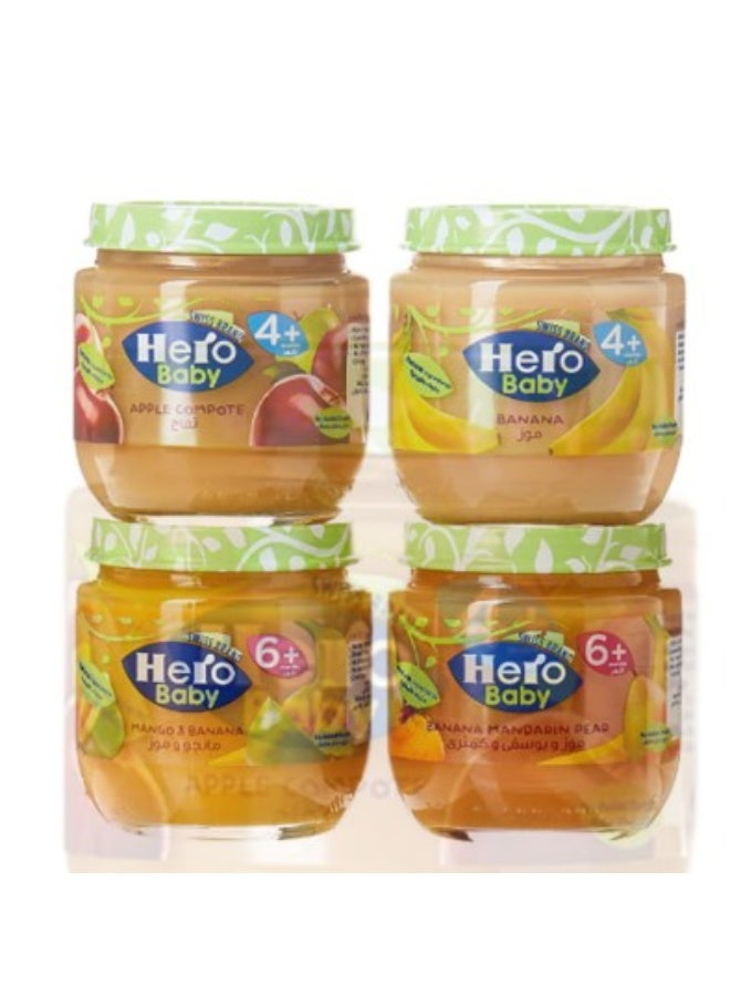 Hero Baby Food Jar Assorted 125grams Pack of 4