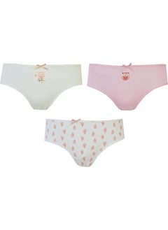 Hepsine Rakip Rivaling All 3-Piece Girl's Panties Cotton Printed Flexible Comfortable Slip 