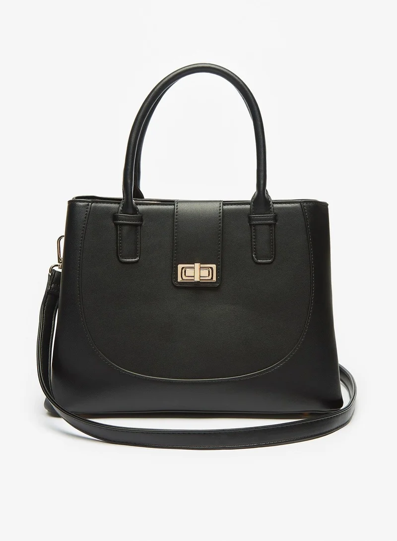 Flora Bella By Shoexpress Solid Tote Bag with Double Handle and Zip Closure