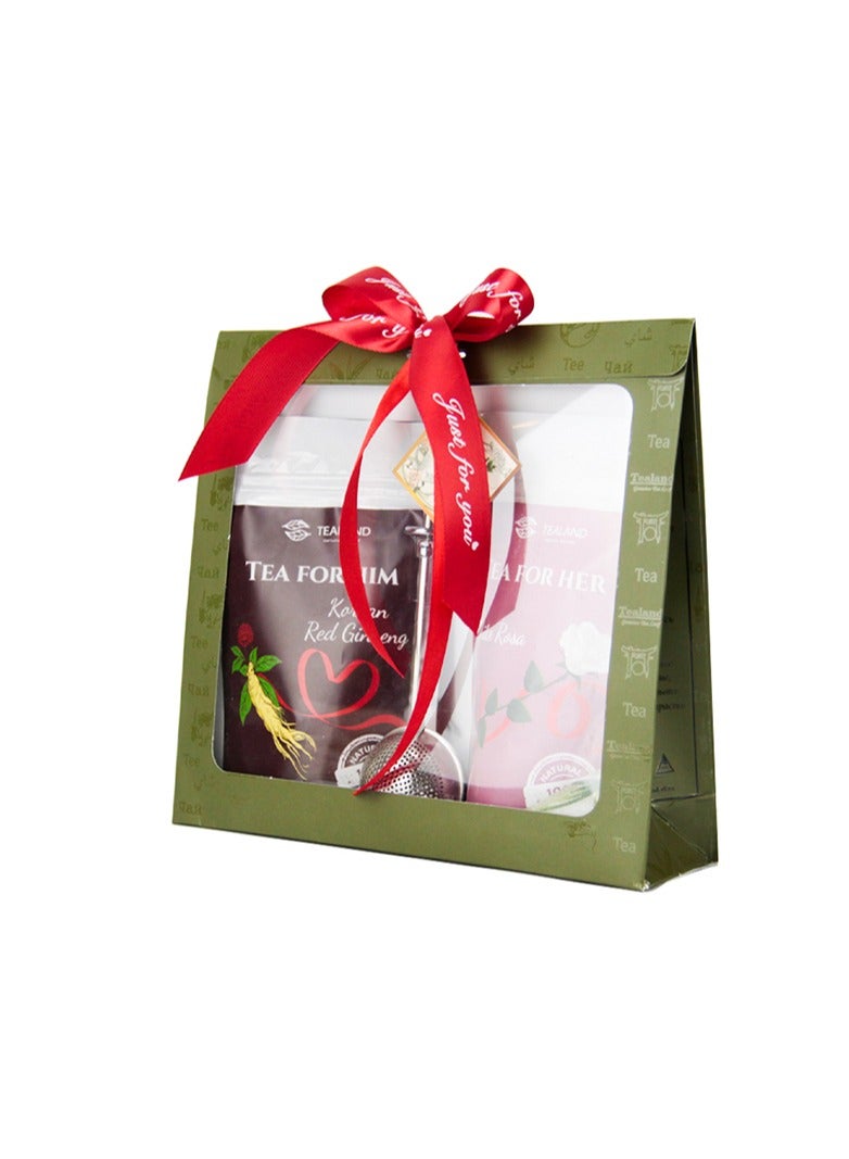 Tealand Festive Tea Gift Pack Fruity Cinnamon Cream Enchanted Star Morning Cheers Festive Marsala Small Ele Double Wall Mug With Gift Card - Image 2