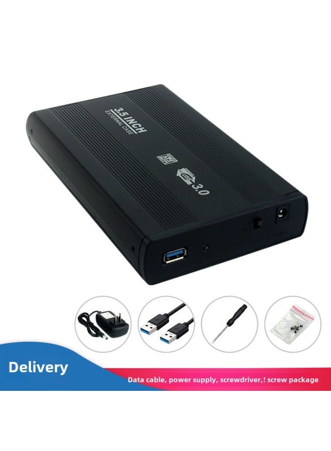 3.5 Inch SATA Serial Port To USB3.0 Desktop External Aluminum Alloy Mobile Hard Disk Box-Color:U35E3.0 Black Beauty Gauge - Image 1