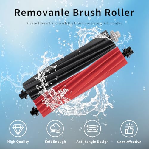 RGkuti Dual Main Brushes Replacement for Roborock S8 MaxV Ultra, S8 Max Ultra, Qrevo Master, Qrevo Slim Robot Vacuum Cleaner, 2Pack Rubber Roller Brushes Accessories Kit Dual Rubber Brushes Replacement Part - Image 3