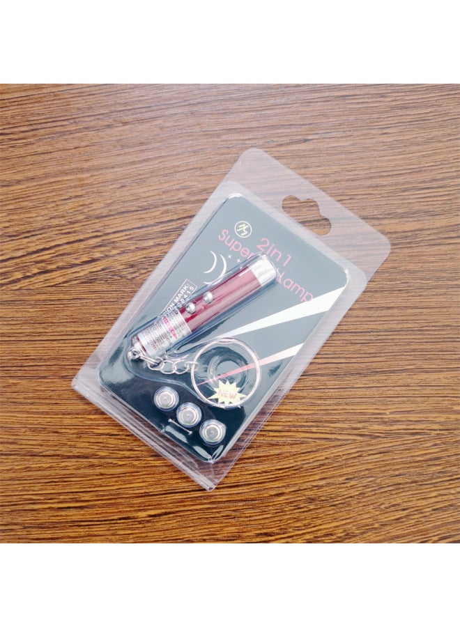 Mini Aluminum Alloy Infrared Teaching Pen Cat Laser Pointer Pet Supplies LED Flashlight Key Light-Color:Red  - Image 1