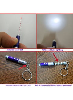 Generic Mini Aluminum Alloy Infrared Teaching Pen Cat Laser Pointer Pet Supplies LED Flashlight Key Light-Color:Red  - Image 5