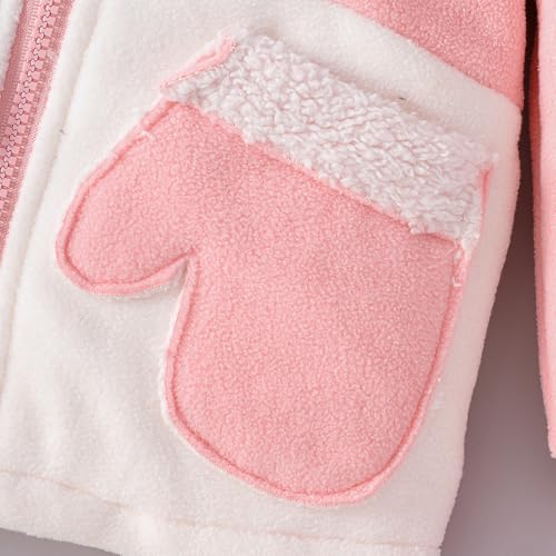 Hopscotch Girls Full Sleeves Pink Kitty High-Neck Fleece Jacket For Ages (4-5 Years) - Image 4