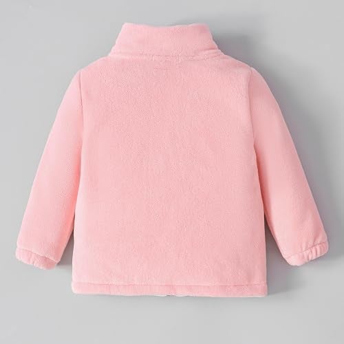 Hopscotch Girls Full Sleeves Pink Kitty High-Neck Fleece Jacket For Ages (4-5 Years) - Image 2