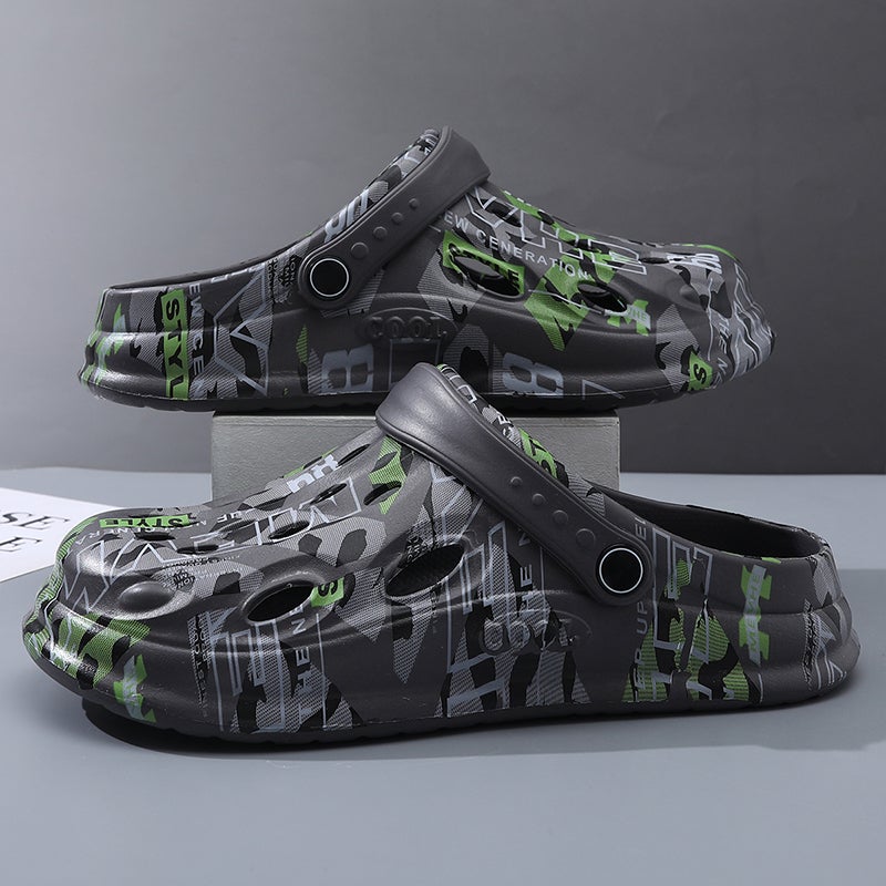 Croc Shoes Men'S Summer Outer Wear Trendy New Thick-Soled Wear-Resistant Sports Breathable Sandals Beach Men'S Slippers - Image 1