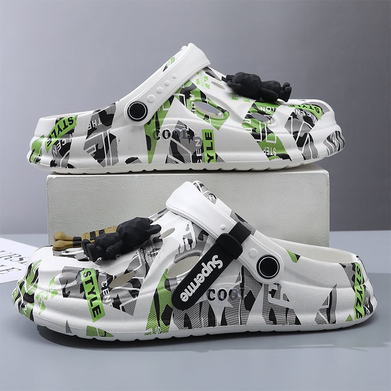 Croc Shoes Men'S Summer Outer Wear Trendy New Thick-Soled Wear-Resistant Sports Breathable Sandals Beach Men'S Slippers - Image 3