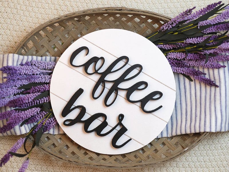 Lavender Inspired 3D Coffee Cutout Word - Modern Farmhouse Coffee Bar Sign - Image 2