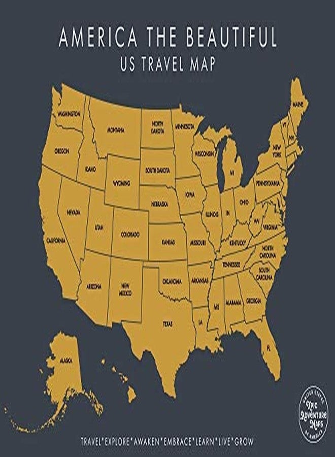 Epic Adventure Maps خريطة أمريكا الجميلة القابلة للخدش - ملصق سفر تفاعلي قابل للخدش يكشف عن صور طبيعية خلابة لكل ولاية من الولايات الخمسين - ملصق سفر - هدية رائعة للمغامرين (رمادي) - Image 3