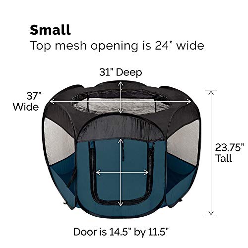 Furhaven Portable Dog Playpen Cat Tent Pet playgroundKennel foldable indoor outdoor zippered puppy crate Sailor Blue Small - Image 3