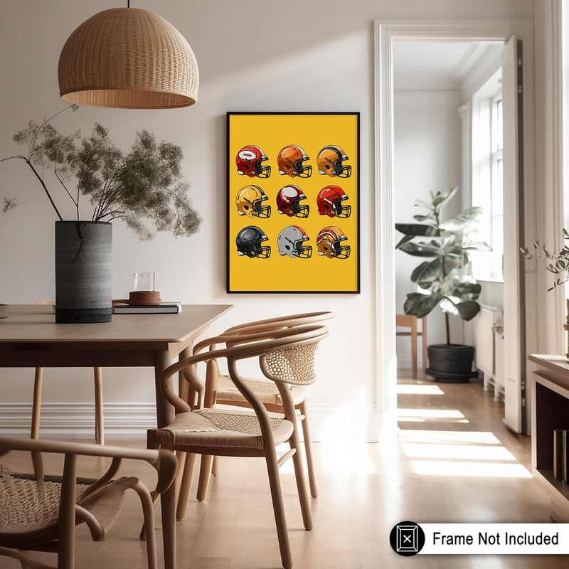 Poster Master ملصق ماستر رياضي - طباعة خوذات كرة القدم - فن كرة القدم الأمريكية - فن الخوذة - فن الرياضي - فن اللياقة البدنية - فن لاعب كرة القدم - ديكور حائط رائع للصالة الرياضية أو المكتب - 8x10 بدون إطار - Image 5