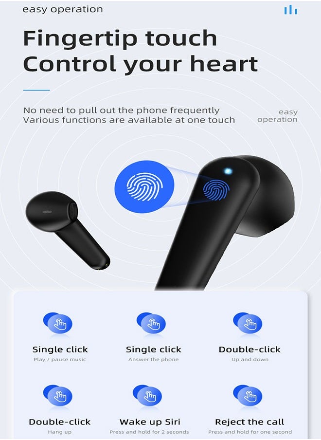 Generic - TWS Bluetooth Wireless Headset With Digital Display Semi-In-Ear,Noise Cancelling Waterproof,Beautiful And Fashionable,Sports Business,Work,Driving,White - Image 1
