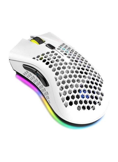 Wireless Gaming Mouse With Adjustable DPI Ergonomic Design For Desktop Laptop White/Silver