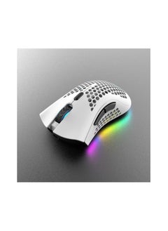 دوبكارت ماوس ألعاب لاسلكي مع تصميم مريح DPI قابل للتعديل لأجهزة الكمبيوتر المحمول المكتبية أبيض/فضي  - Image 2