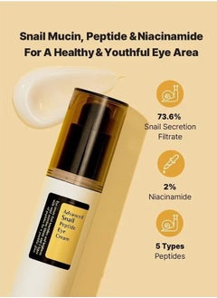 CARVENCHY Advanced Snail Peptide Eye Cream, Moisturizing and Firming Eye Skin, Reduce Dark Circles, Repairing Anti-Wrinkle Eye Essence Cream - 25ML  - Image 3