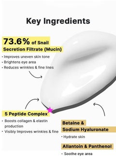 CARVENCHY Advanced Snail Peptide Eye Cream, Moisturizing and Firming Eye Skin, Reduce Dark Circles, Repairing Anti-Wrinkle Eye Essence Cream - 25ML  - Image 5