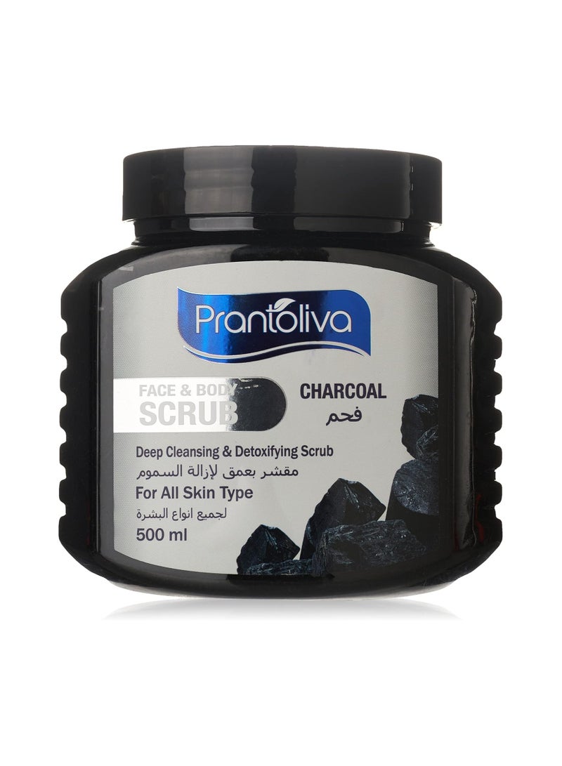 برانتوليفا مقشر للوجه والجسم بالفحم 500 مل لجميع انواع البشرة