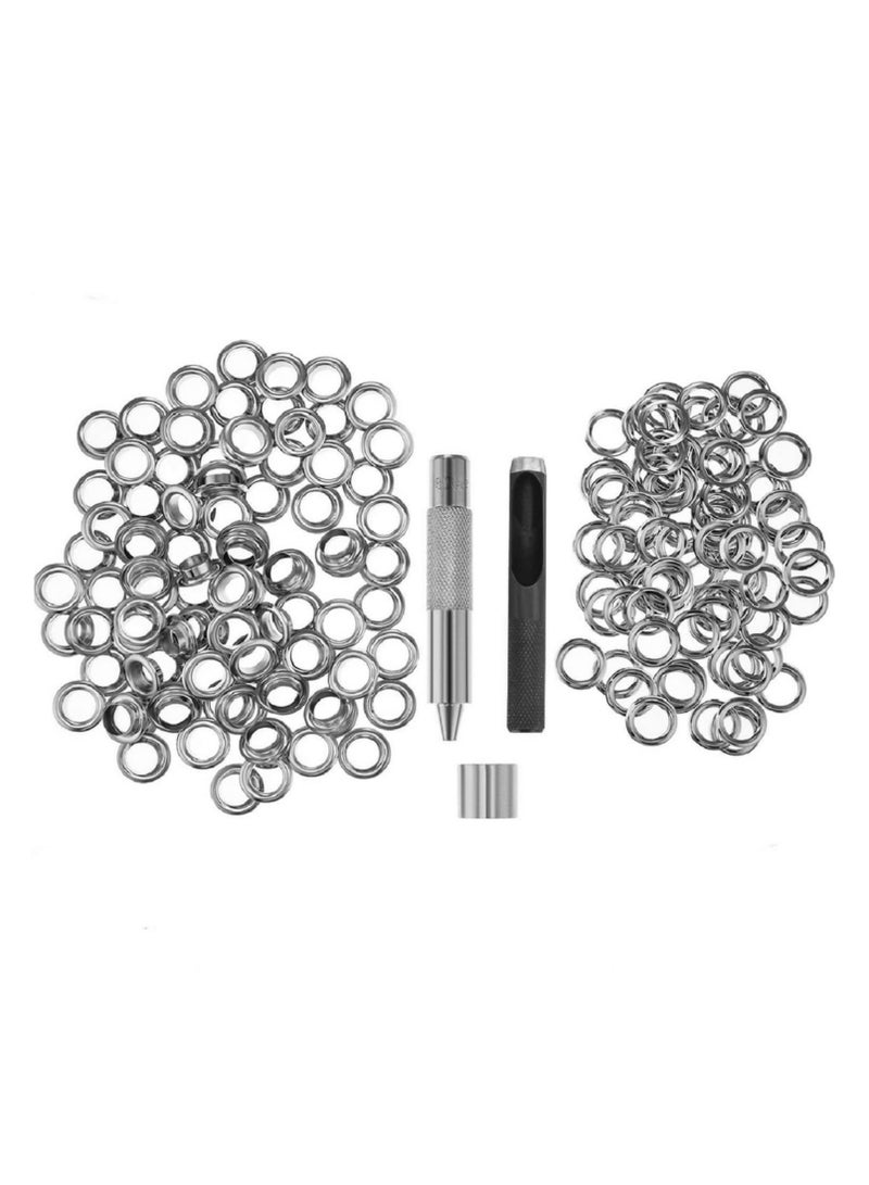 Eyelet Kit 100 Sets Grommet Tool Kit Eyelet Punch 1/2 inch Grommets Eyelets with 3pcs Grommet Setting Tool for Clothes Shoes Bag Crafts DIY - Image 3