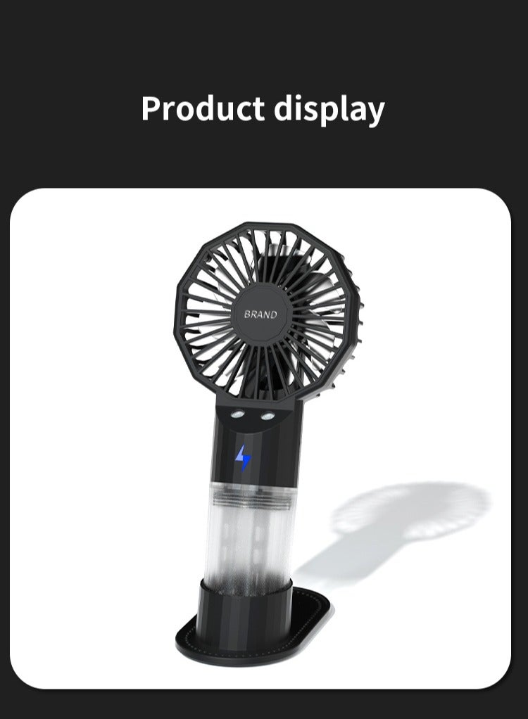 إيفرين مروحة صغيرة محمولة برذاذ مزدوج مع منفذين - مروحة مكتبية للترطيب وإضافة الماء (أزرق داكن) - Image 4