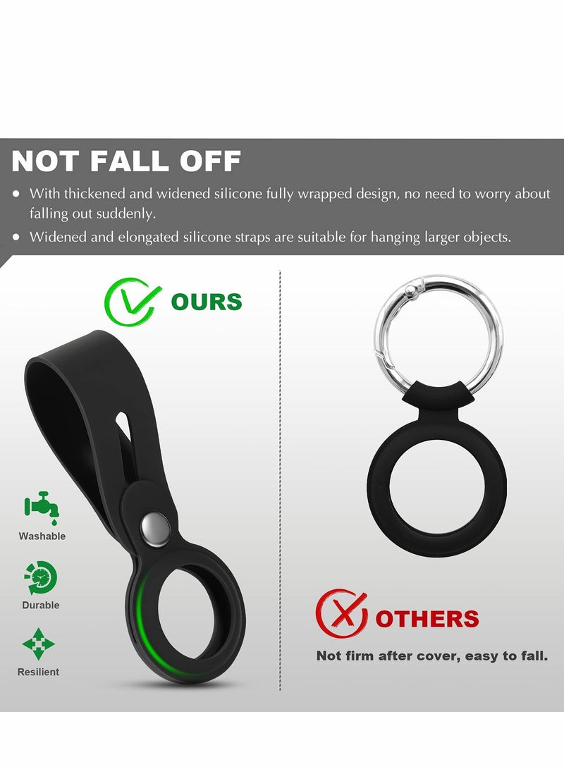 KASTWAVE Leather Case for Apple AirTag, Easy Carry Air-Tag Cover, Soft Silicone Anti-Scratch Lightweight Skin Cover for Luggage Dog Cat Pet Collar AirTag Case GPS Case ( 4 Pack ) - Image 3