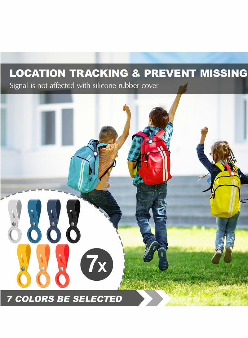 KASTWAVE Leather Case for Apple AirTag, Easy Carry Air-Tag Cover, Soft Silicone Anti-Scratch Lightweight Skin Cover for Luggage Dog Cat Pet Collar AirTag Case GPS Case ( 4 Pack ) - Image 5