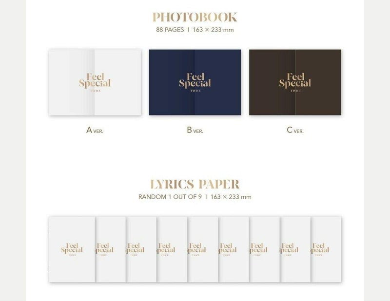 JYP Ent ألبوم K-POP Twice المصغر الثامن [Feel Special] نسخة عشوائية. CD + 88 صفحة من كتاب الصور + ورقة كلمات الأغاني + 5 بطاقات صور + بطاقة هدية - Image 3