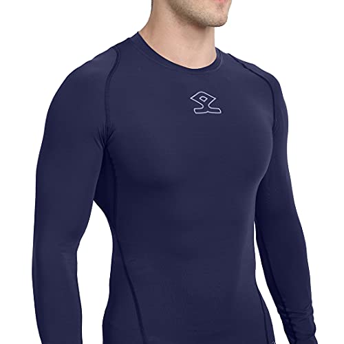 SHREY Intense Compression L/S Top Compression Top Full Sleeve Tights T-Shirt for Sports (L, Navy) - Image 4