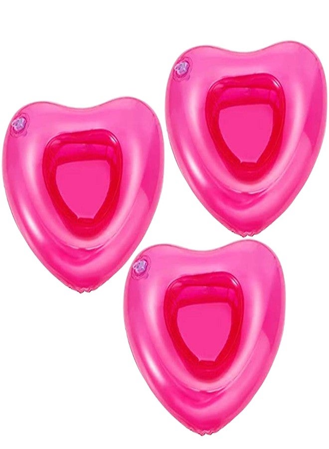iShyan Inflatable Drink Holder 3 Pack Heart Drink Pool Floats Cup Holders for Summer Pool Party, Variety Shape to Choose - Image 1
